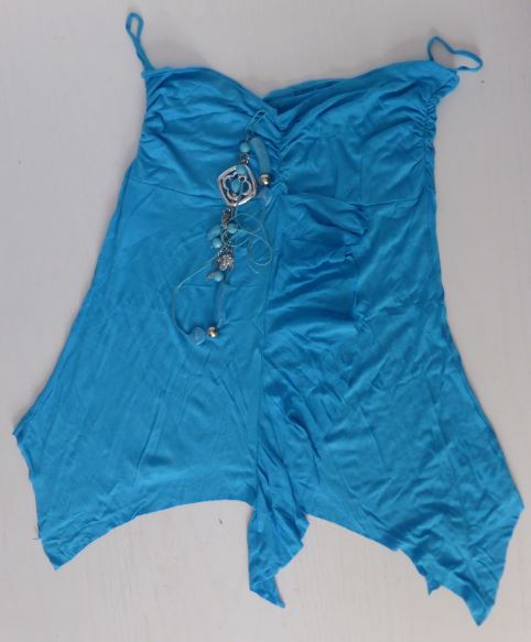 Haut turquoise taille l